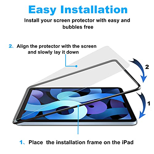 Ambison [2 Pack Matte Glass Screen Protector Compatible With Ipad Pro 11 2022/Ipad Air 5 2022/Ipad Air 4Th Generation 10.9" [Install Frame] Bubble Free/Anti Glare/Fingerprint Free/Face Id Compatible #TOP2
