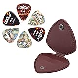 【Soporte portátil para púas de guitarra】 El soporte para púas de guitarra puede ayudarlo a mantener las púas de guitarra organizadas. El resistente estuche para punzones de guitarra del tamaño de una mano hace que sea fácil de transportar y te permite guardarlo fácilmente en tu mochila.