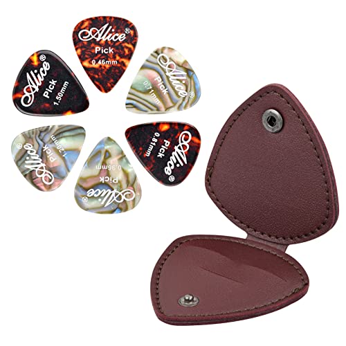 Vesaneae Sac de Médiators en Cuir PU, Étui de Rangement de Médiators Guitare, avec 6 Pièces Médiators de Guitare, Brun… - Les Beatles, Paul McCartney, John Lennon, RIngo Starr, George Harrison Vesaneae Sac de Médiators en Cuir PU, Étui de Rangement de Médiators Guitare, avec 6 Pièces Médiators de Guitare, Brun…