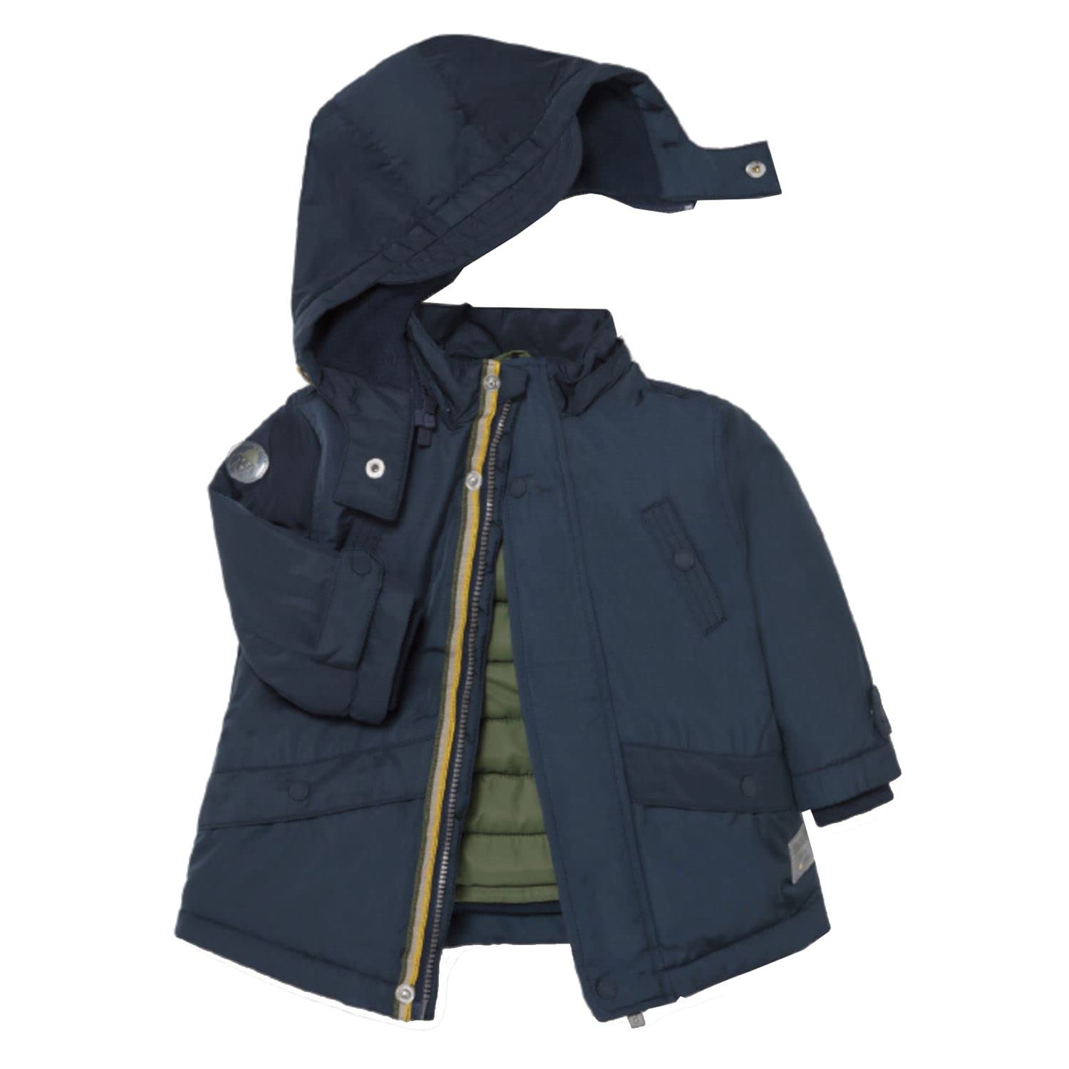 Mayoral - Jungen Baby Jacke Winterjacke mit Reißverschluss und Kapuze grüne Weste gefüttert, dunkelblau - 2.418 - Größe 98