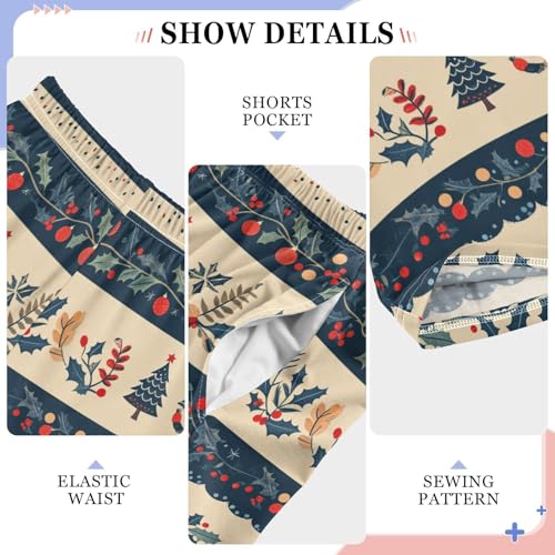 Boys' Pants Christmas Tree Stripe Fruit Long Bottoms Jogger Pants Elastic Waist Trousers with Pockets S-XL4