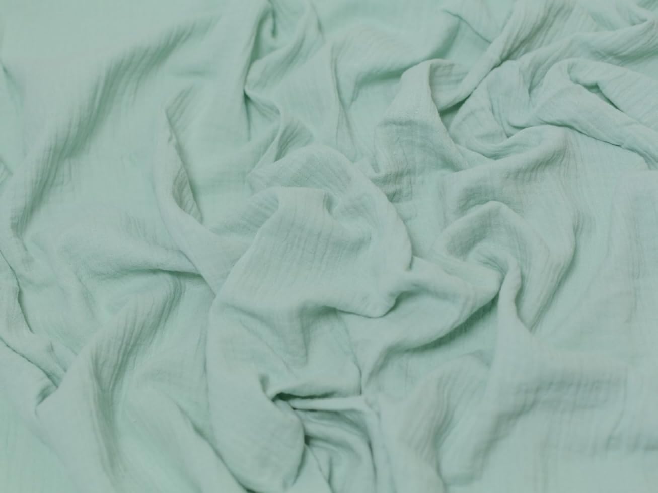 Minerva Light Green Cotton Double Gauze Fabric Pebble Fabric - Per Metre