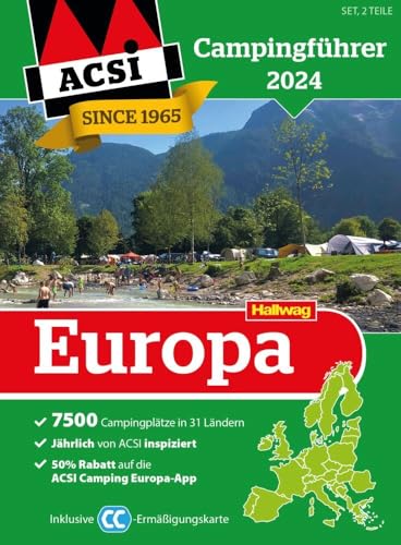 ACSI Campingführer Europa 2024: Bestehend aus 2 Bänden inkl. ACSI CampingCard Ermässigungskarte...