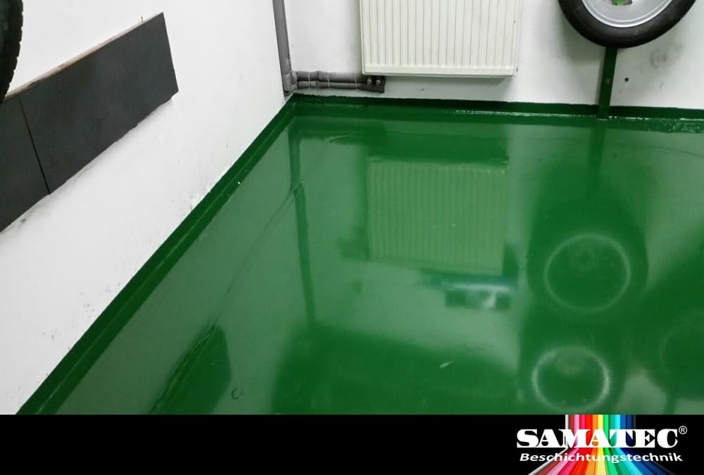 Pintura de suelo de resina epoxi 2K DIY para suelo de garaje, sótano, suelo de taller, suelos industriales y viviendas SamaPoxy BS97S 5 kg/aprox. 25 m² (RAL 5017 azul tráfico)