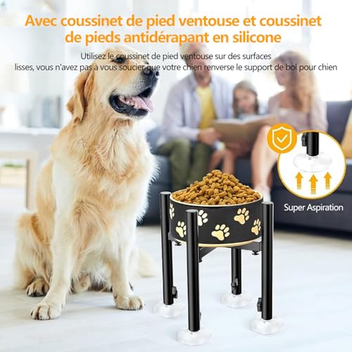 Support surélevé réglable pour gamelle de chien de 6 à 11 pouces