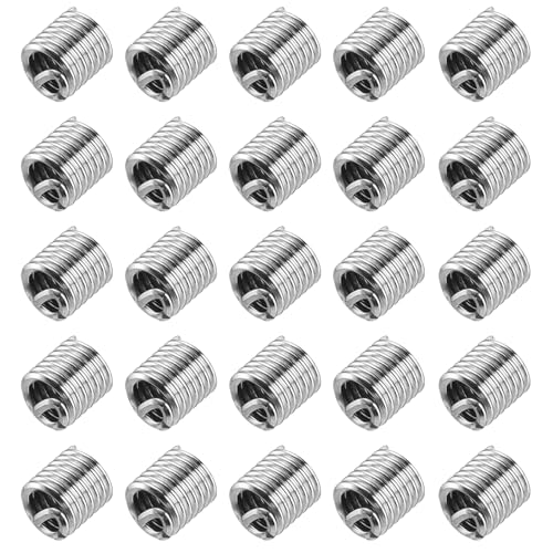 sourcing map 40pcs Wire Thread Inserts 10-24 UNC 2D(3/8) 304 Stainless Steel Helical Type Coiled Thread Repair Kit Wire Screw Threaded Sleeve Sheath for Mechanical Equipment