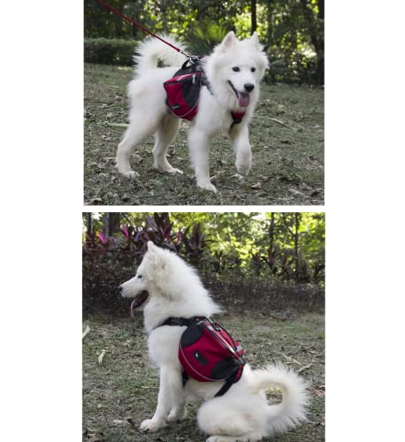 Satteltasche Hunderucksack für Mittlere Große Hunde, Packtaschen Rucksack für Reisen Wandern Training, Reflektierende Wasserdicht Verstellbare Kabelbaumweste mit Griff (grün, L (Hund 28kg - 40kg)