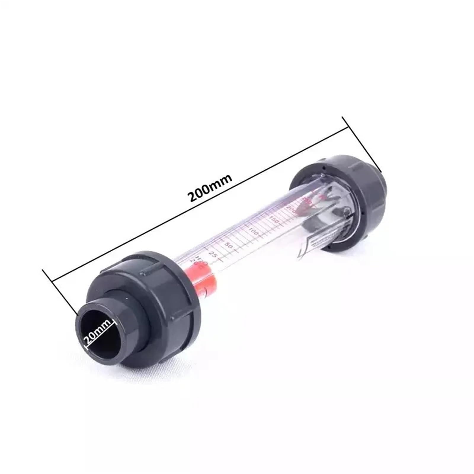 Medidor de flujo de agua líquida rotámetro rotermetro tubería UPVC 1 Uds | Caudalímetro de flotador de plástico(DN32(0.6-6 KG))