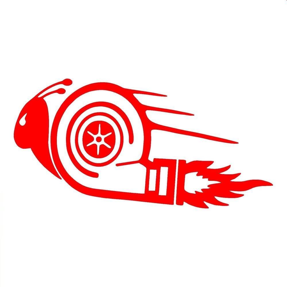 Novelty Creative Car Stickers Snail Turbine Waterproof Window Decals KK Vinyl Motorcycle Accessories(Red,25cm x 13.2cm)