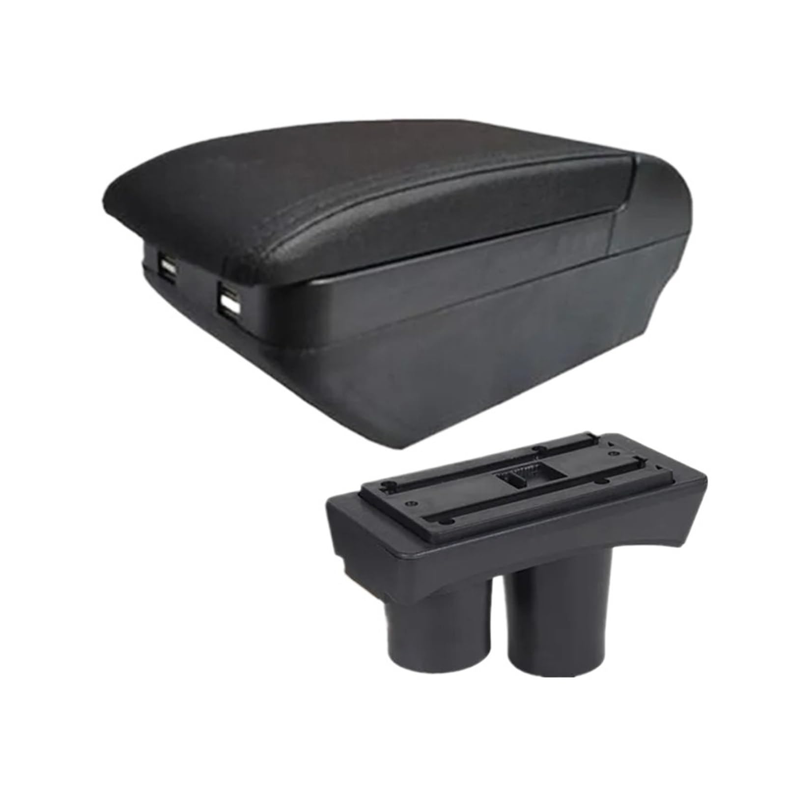 Umdjju H Black Line 4Usb For Citroen For C2 For C3 Car Armrest Storage Box Interior Dedicated Retrofit Accessories ﻿ Car Centre Console Armrest Box(H Black Line 4Usb)