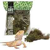 Quality Growers The Habitat Life - Natural Deco Moss - for Reptiles, Amphibians & Invertebrates Terrariums - Humidity Control - Natural Look & Feel - Soft Surface - Dye-Free & Safe - Medium - 1 Pack