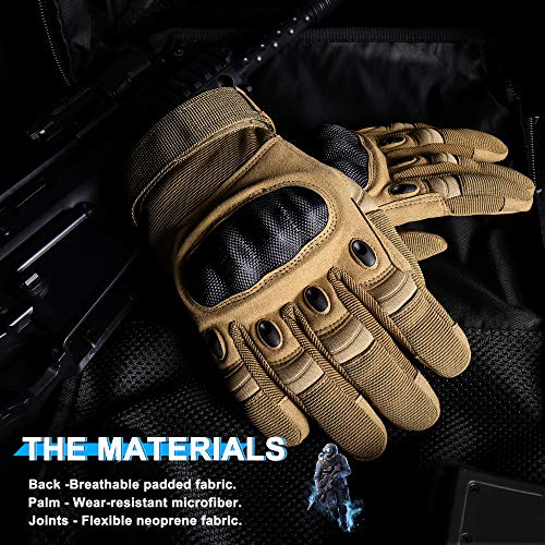 Wtactful Touchscreen Motorcycle Tactical Gloves For Men For Airsoft Paintball Cycling Motorbike Mtb Bike Atv Hunting Hiking Riding Work Outdoor Sport Work Gloves Brown X-Large #TOP5