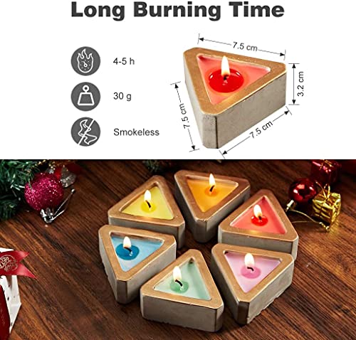 Scented Candles Gifts Set For Women, 6 Pack Aromatherapy Candles In Triangle Cement Pot For Home Scented Candle Sets Use For Meditation, Yoga，Decoration #TOP5
