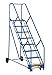 Vestil LAD-8-14-P-EZ Warehouse Ladder, 50 Degree, Perforated, 8 Step, 14", Blue