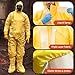 RAYGARD Type 4/5/6 Disposable Protective Coverall - Waterproof & Spray-Tight Hazmat Suit with Hooded, Elastic Wrists & Ankles, Yellow (X-Large)