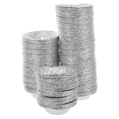 EXQUIMEUBLE 200個 入りアルミホイル製タルト型 軽量カップケーキライナー エッグタルト用ベーキングトレイ 家 レストラン 屋外対応