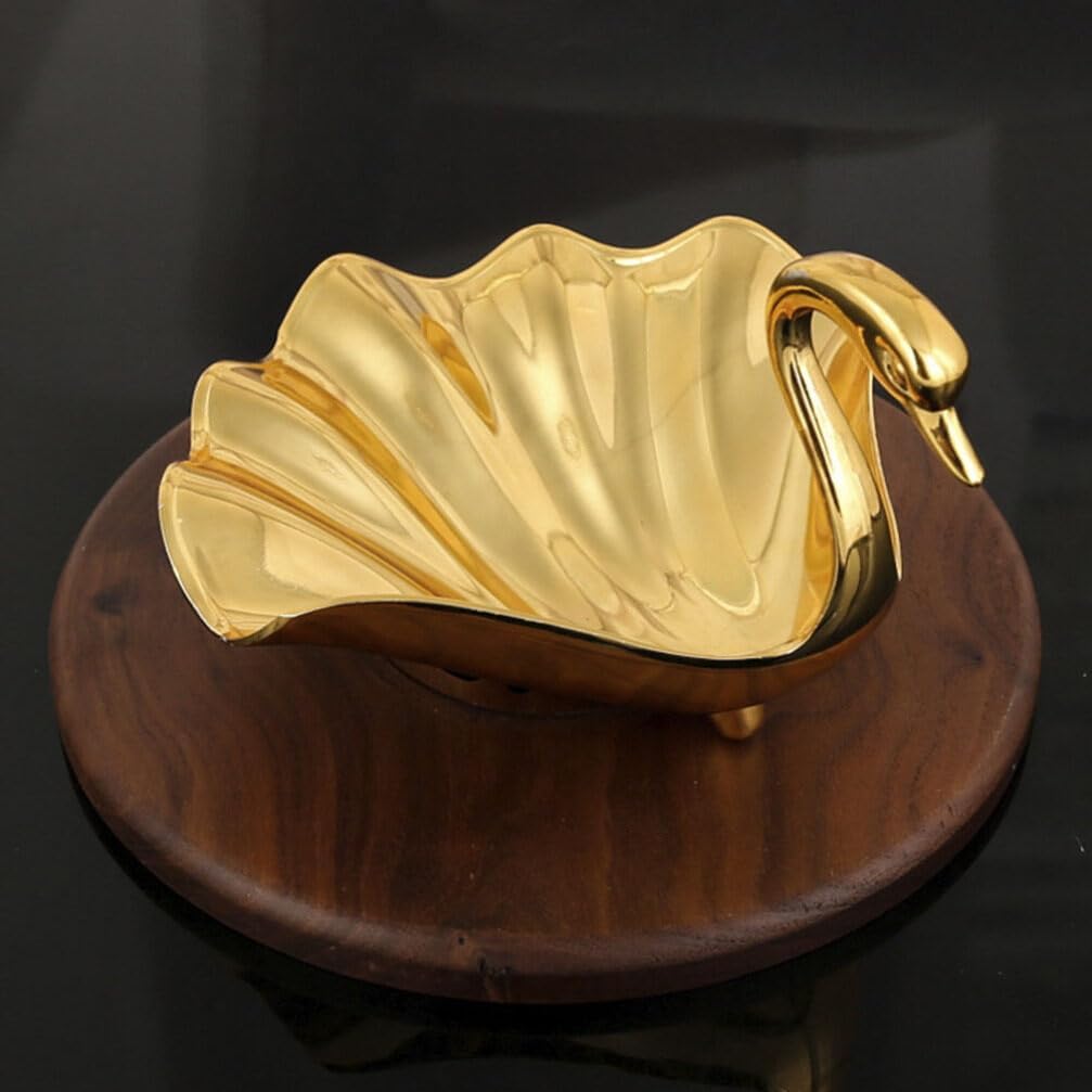 OSALADI Metal Tray Food Serving Dish Decorative Peacock Fruit Bowl for Snacks Candy and Jewelry Display for Parties Gatherings and Home Decor