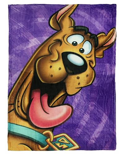 Northwest Scooby Doo Blanket Loveable Pup Close Up Silk Touch Lightweight Throw 46 X 60