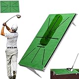 Golf Schlagmatte – Schwungpfad-Erkennung, 35x24 cm AL-Basis mit 7cm Erdspieße – Golf Trainingsmatte für Outdoor, Garten & Zuhause, Indoor & Golfplatz, Direktes Feedback