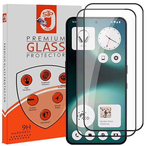 Image of STP FEEL Premium HD+ Tempered Glass Screen Protector Guard Compatible For Nothing Phone 3A Lite 5G (6.77 Inch, Pack of 2) | Edge to Edge Coverage With Easy to installation kit for Smartphone