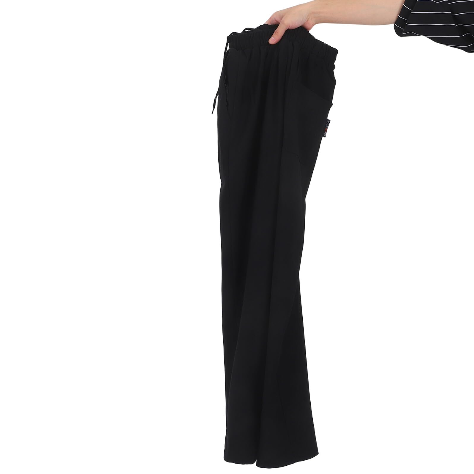 Pantalone Chef Nero in Tessuto Aria per Cucina Uomo Donna Lavoro Estivo Respirante vestibilità
