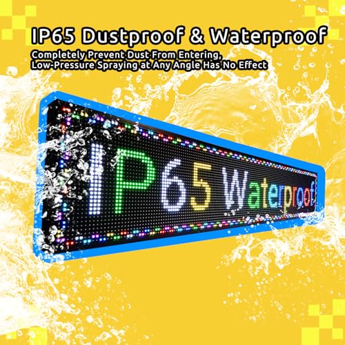 Image of P10 Outdoor LED Sign Programmable Scrolling LED Display, RGB Full Color High Brightness Digital Electronic Message Display Board,Customizable Open Signs for Business Advertising Advertising