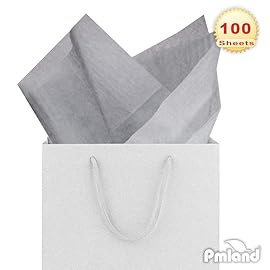 PMLAND 100 Sheets Gray Tissue Paper Bulk, 20 x15 Inches Double Sided Color Wrapping Tissue Paper for Gift Wrap Bags Crafts Wedding Party and Holiday Decorations