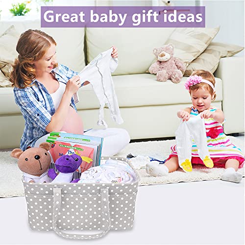 Baby Diaper Caddy Large Collapsible Nursery Organizer Storage Basket for Boy Girl Portable Holder Tote Bag for Changing Table Car Travel Registry Favorites Newborn Essentials Must Haves