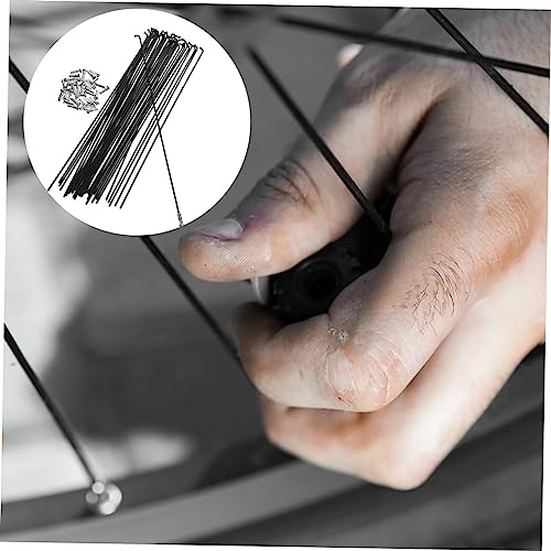 Parliky 36 conjuntos de rodas de raio de aço 66.0 cm bicicleta elétrica chave de raio preto raios de
