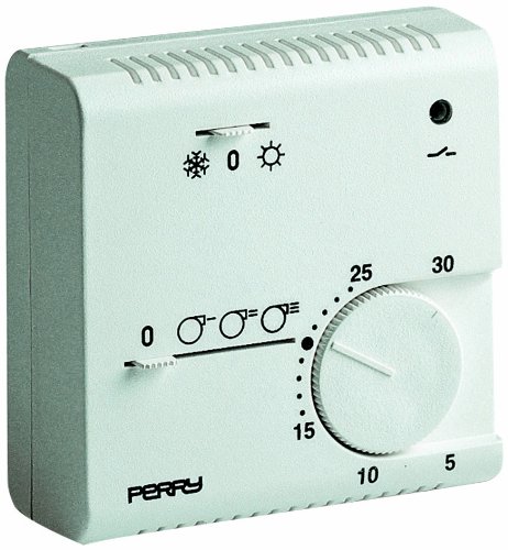 Perry 1TPTE065 Termostato per Fan Coil Elettronico, Bianco