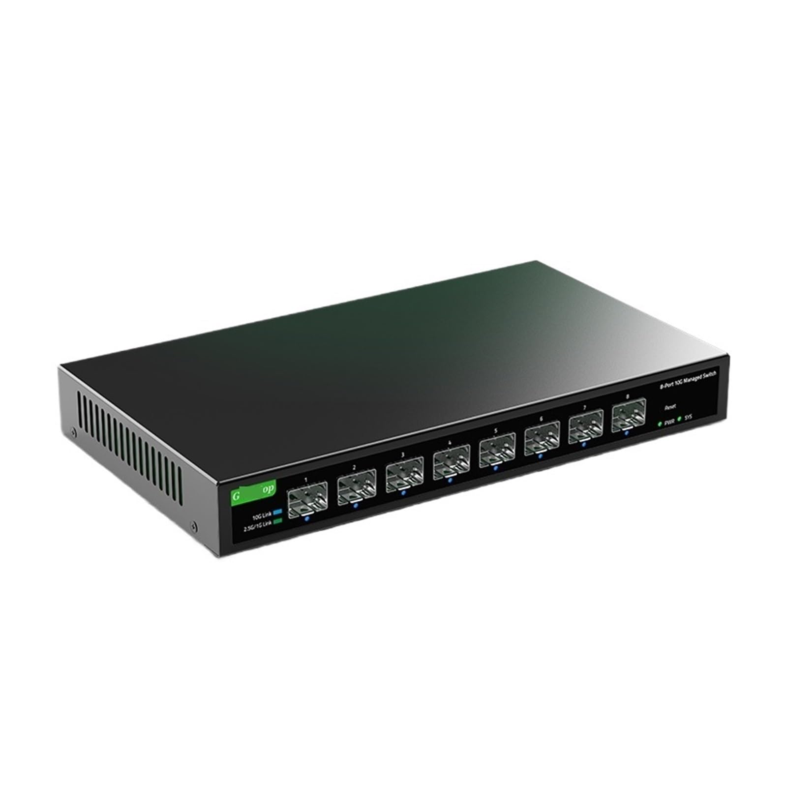 Commutateur SFP+ 8 ports 10 Go géré par le Web, commutateur réseau domestique optique SFP+ Ethernet sans ventilateur LACP/VLAN/DHCP (adaptateur AU)