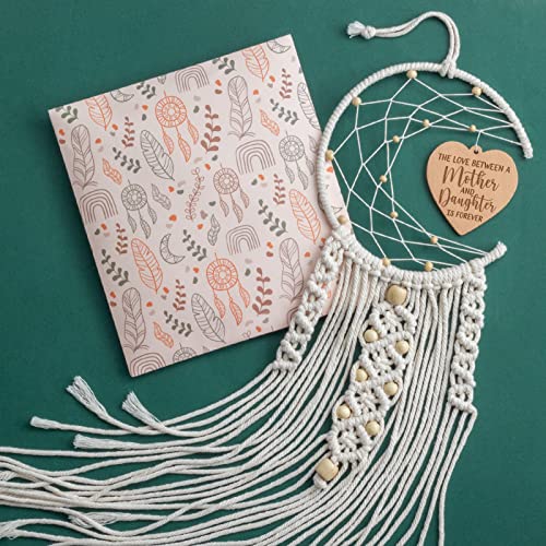 Trabuono Gifts For Mom Mothers Day From Daughter Son Kids, Dream Catcher With Funny Warm Heart Pendant Birthday Gifts Ideas For Wife From Husband, Boho Home Wall Decor Mother Mother-In-Law Women Gift #TOP6