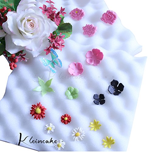 2Pcs Sugarcraft Fondant Foam Pad Dry Flower Sponge Mats Gum Paste Shaping Mold Decorating Bakeware Tool