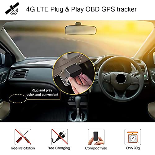 4G OBDII GPS Tracker Device, OBD2 Car GPS Tracking Device Real-time GPS Tracker for Car Truck Bus Off-Roader with Back-up 120mAh bttery, Super Cheap $5 Monthly Fee - 4G TK816 OBDII GPS