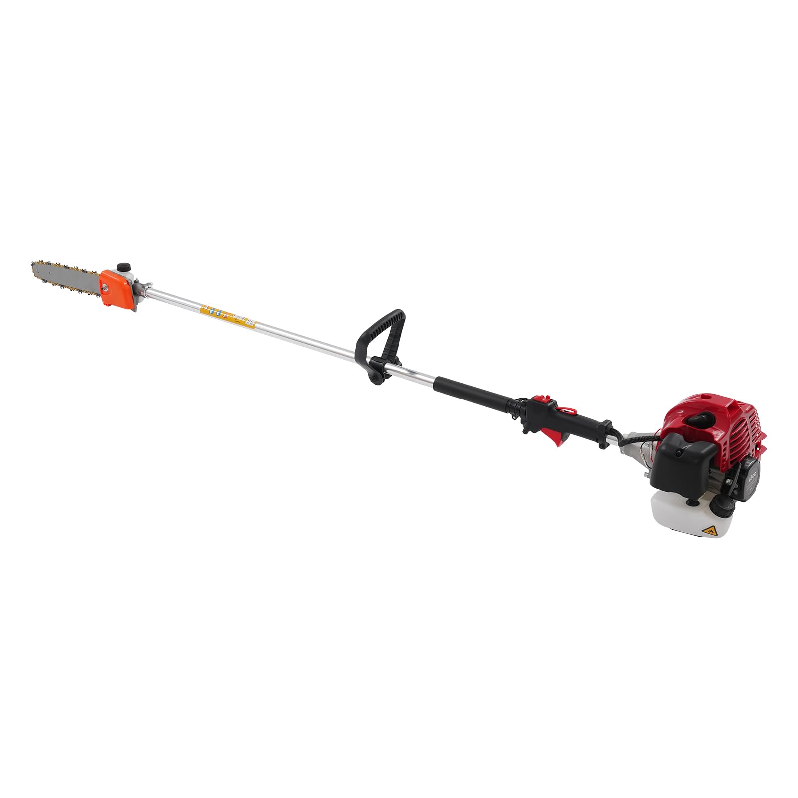 Motosierra de gasolina de 1,7HP con longitud de barra de 1,5m, accesorio de sierra de jardín de 43cc, motosierra de desrame de gasolina con gafas, guantes y cinturón para el hombro, sierra telescópica