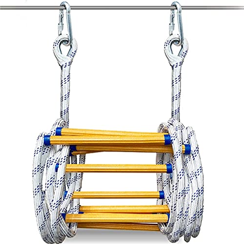 Rope Ladder,Safety Ladder Emergency Escape Ladder Non-Slip Resin Ladder for Fire Escape, Household Fire Rope/Yellow/25M/82.0Ft