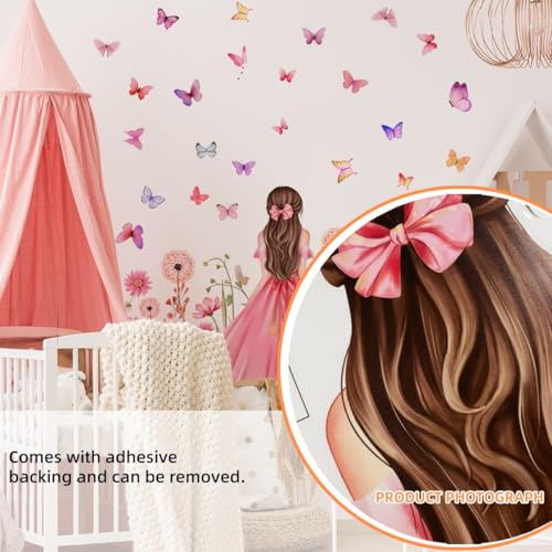 Vinilos Decorativos Mariposa para Pared 2 Piezas Rosado miniatura 4