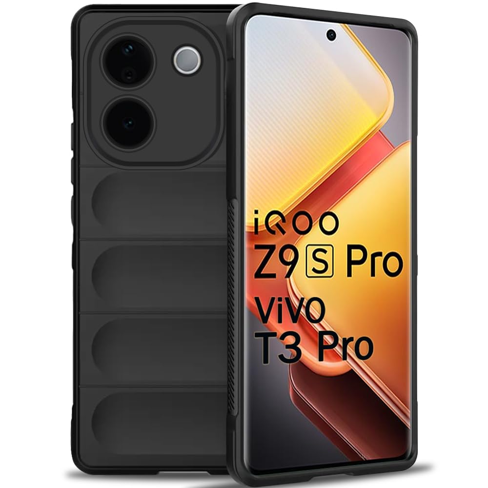 TheGiftKart Liquid Silicon Back Cover Case for iQOO Z9s Pro 5G / Vivo T3 Pro 5G | Shockproof Military Grade Protection | Micro-Fibre Cloth On Inner Side | Anti-Slip Grip Back Cover Case (TPU, Black) (B0DDTWPVW3) Amazon Price History, Amazon Price Tracker