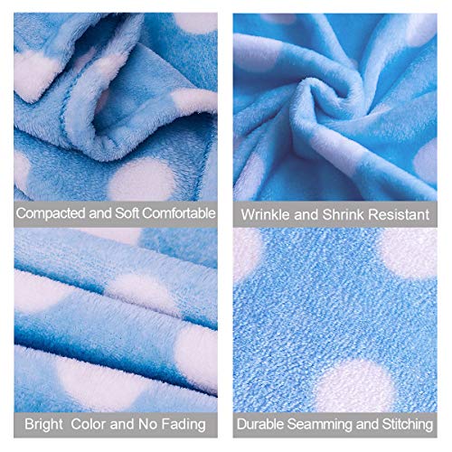 JML Throw Blankets for Couch, Fleece Throw Blanket 2 Pack - Soft Warm, Lightweight Plush Throw Blanket for Shawls and Wraps,Bed, Sofa, Chair, Travel, All Season Use, 50"x60", Polka Dot