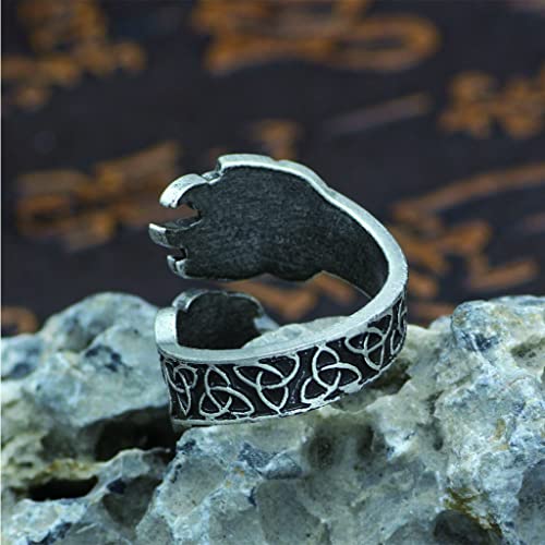 Bague d'impression de patte de loup anti-oxydation et sans nickel
