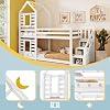 Lit Cabane Enfant 90x190 Cm - Lit Mezzanine En Pin Massif Avec échelle Et Protection Anti-chute (blanc Et Chêne)