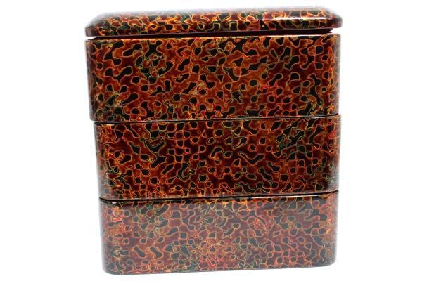 Amazon.co.jp: 品津軽塗3段重箱唐塗り天然木漆器漆塗装青森弘前伝統
