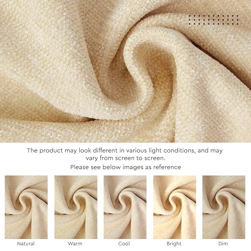 Image of Encasa XO Dining Table Runner for 4 to 6 Seater | 32x91 cm | Natural | Chenille Fabric | Machine Washable