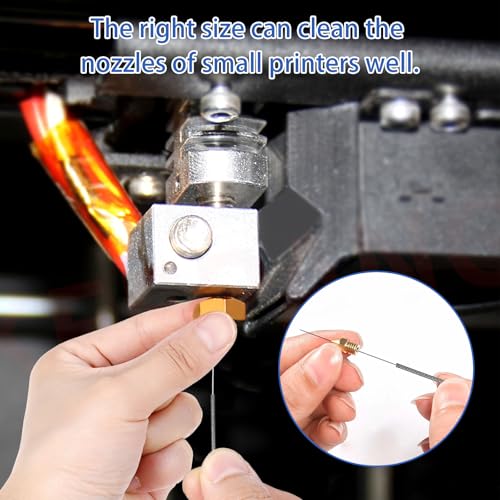 Giantree 60 Stück 3D Drucker Düsen Reinigungs Nadel, 3D Drucker Düsenreinigungsset, Edelstahl-Düsenreinigung Nadeln 3D-Drucker-Zubehör Nozzle Cleaning Tool Kit Nadeln(0.15/0.2/0.25/0.3/0.35/0.4mm) – Bild 5