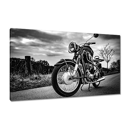 Moto classique peinture sur toile pour habiller un grand mur