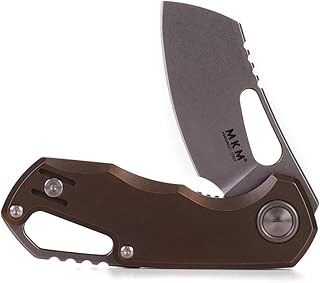 MKM Isonzo Cleaver Liner Lock Folding Knife, Voxnaes Design, 2.25â€ M390 Steel Blade, Ultra Compact Design, Made in Italy (Bronze Titanium)
