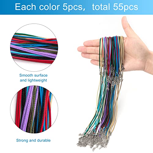 Yishangfa BRACELET STRING Leather Necklace Cord,55 Pcs 11 Colors Necklace Rope thumb #3