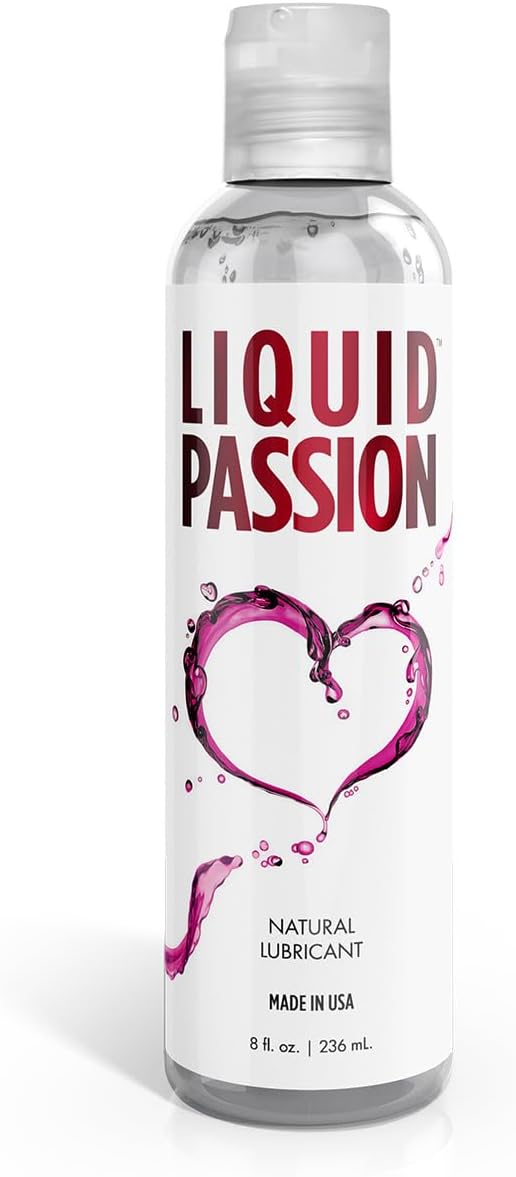 Liquid Passion Natural Water-Based Personal Lube, pH Friendly, Fragrance-Free & Hydrating, Safe for Toys & Condoms. Made in USA - 8 Fl Oz