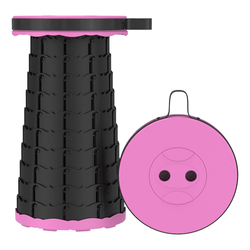 Sgabello da campeggio pieghevole portatile con tracolla regolabile viola retrattile telescopico sedile per attività all'aperto supporta fino a 150 kg