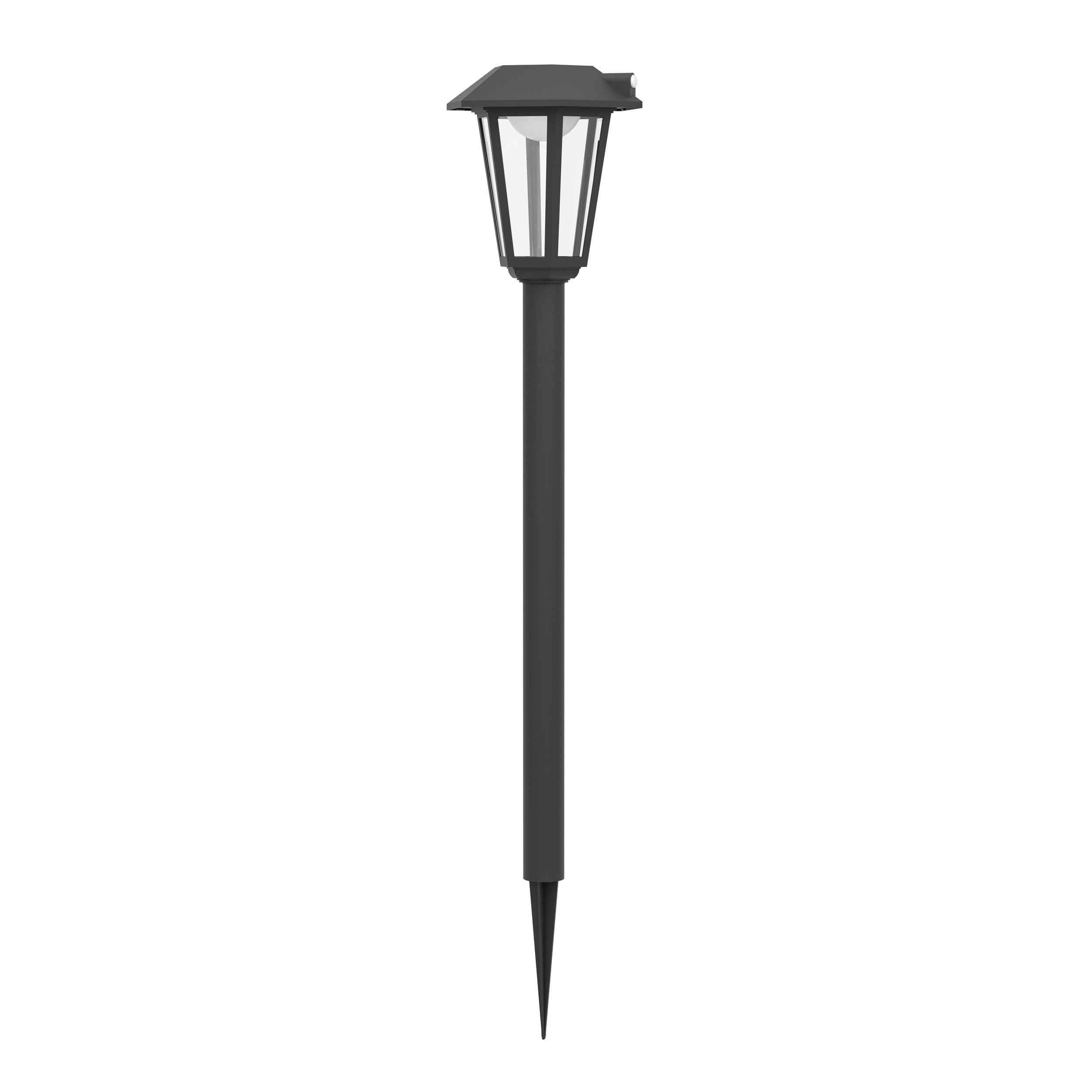 EGLO Solar Gartenleuchte Prietta, 800 Lumen Wegeleuchte | mit Erdspieß und Bewegungsmelder, Solarlampe Laterne für außen, schwarze Outdoor Lampe Garten, warmweiß, IP44